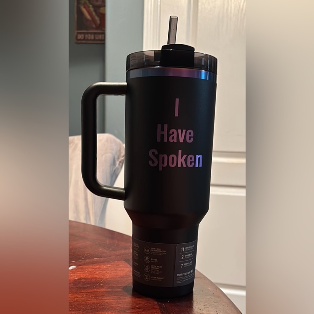 Stanley 40oz Black Chroma Quencher with Handle Custom Engraved “I Have Spoken” - Picture 2 of 7